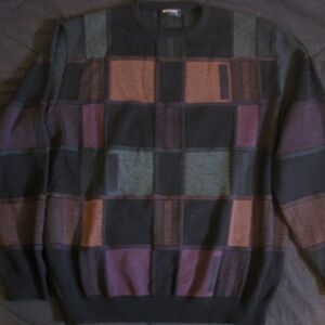 Vintage St. Croix Wool Color Block Tiles Crewneck Sweater